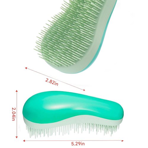 Skiennix Detangling Hair Brush - Gentle Hand Grip for All Hair Types | Wet or Dry Use (Aqua)