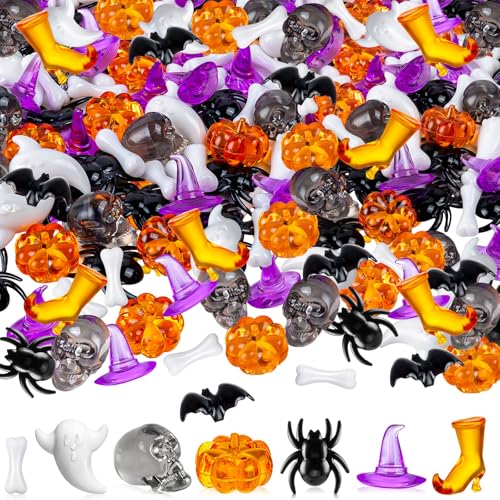 Halloween Vase Filler Set - 240 Orange and Purple Decor Elements for Parties and Home