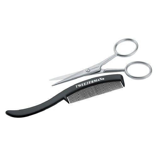 Tweezerman G.E.A.R. Moustache Scissors and Comb, Black