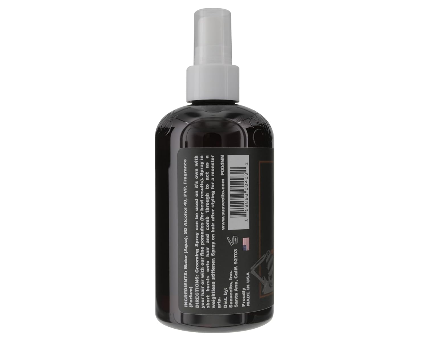 Suavecito Grooming Hairspray for Men - 8 oz Non-Aerosol, Classic Barber Scent, Strong Hold & Medium Shine