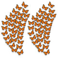 Orange Monarch Butterfly Wall Decor Set - 100 Realistic Artificial Butterflies for Crafts & Events