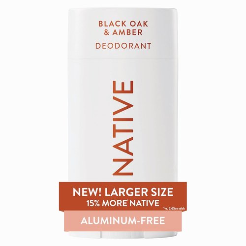Native Deodorant - Aluminum Free Black Oak & Amber Stick | 72-Hour Odor Control, 3.1 oz for All Genders