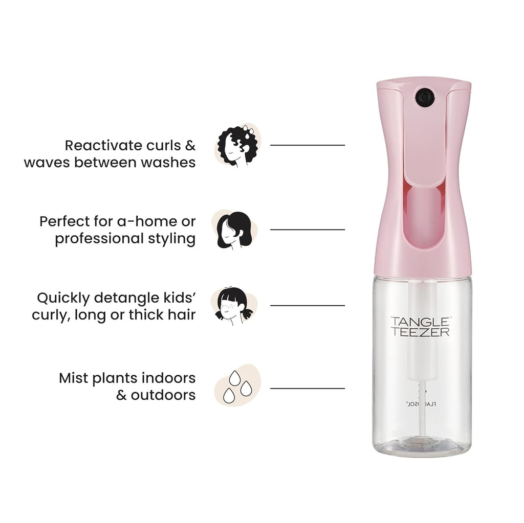 TANGLE TEEZER Travel-Size Continuous Spray Bottle - Reusable & Refillable for Hair Detangling | 6.1 oz, Millennial Pink