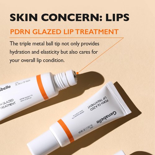 Genabelle PDRN Glazed Lip Treatment - Hydrating Lip Balm with PDRN & Peptides for Glossy, Soft Lips - 0.33 fl oz