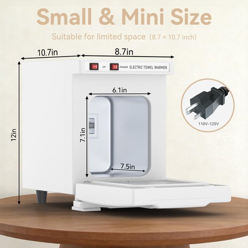 VERYTOP Towel Warmer 5L-White, 2-in-1 Professional Mini Small Hot Towel Warmer for Spa, Facial Towel Cabinet for Solo Estheticians, Small Salons & Home Spa (Fits 10-15 Towels)