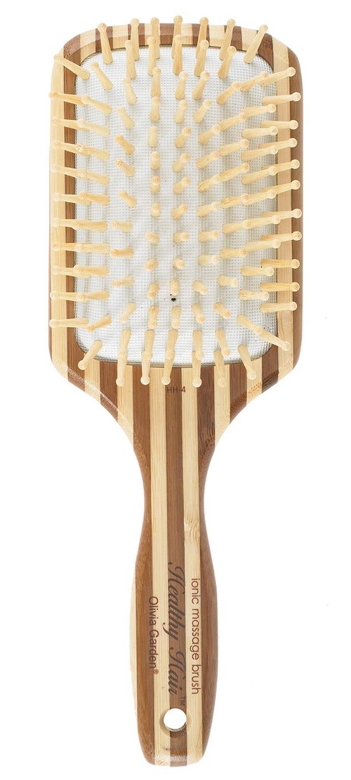 Olivia Garden Bamboo Ionic Massage Hair Brush - Eco-Friendly Design | Large Paddle Size