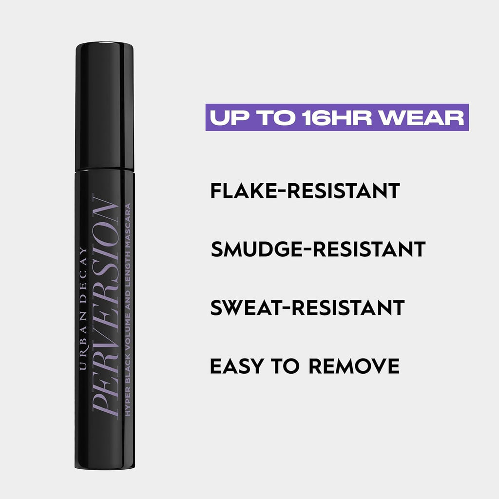 Urban Decay Perversion Mascara - Black Volumizing & Lengthening Formula, Smudge-Resistant, 16HR Wear