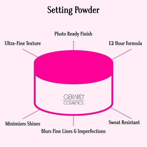 Gerard Cosmetics Slay The Bake Blurring Powder - Soft Matte Pink Setting Powder for Mature Skin | Talc-Free, Vegan (0.65 oz)