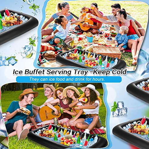 Black Inflatable Serving Bar Cooler - 52 Inch Party Drink Cooler Set (3pcs) & Pump