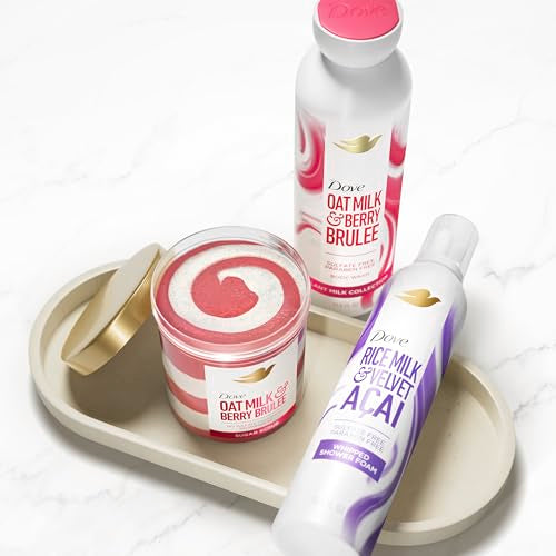 Dove Sugar Body Scrub Oat Milk & Berry Brulee For Women For Exfoliated & Hydrated skin 15 oz
