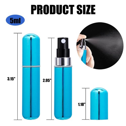 Smtheasy Perfume Travel Refillable Atomizer, Mini Perfume Atomizer Refillables, Scent Pump Case, Small Perfume Spray (10Pcs,5ml)