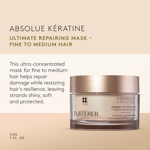 Rene Furterer ABSOLUE KERATINE Ultimate Regenerating Mask - Repair & Restore Damaged Fine to Medium Hair