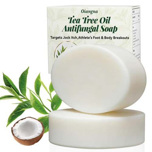 Oiangna Antifungal Soap, Tea Tree Antifungal Soap Bar for Back Acne, Athlete's Foot, Tinea, Ringworm, Jock Itch, Face & Body Wash Soothing Care for Men And Women, Relief of Itchy