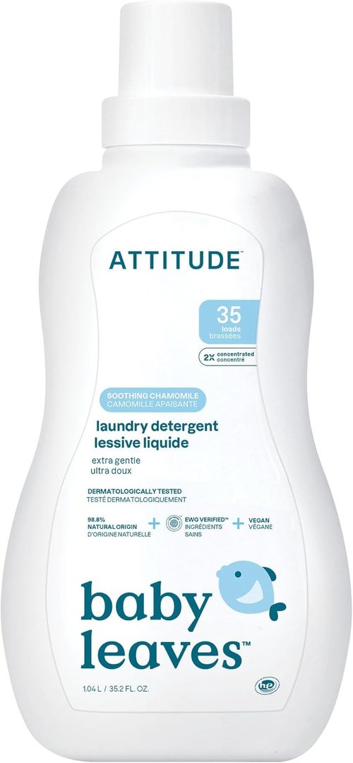 ATTITUDE Baby Laundry Detergent - EWG Verified Plant-Based Formula | Soothing Chamomile, 35 Loads, 35.5 Fl Oz