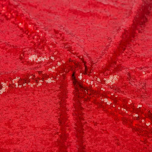Red Sequin Backdrop Curtains for Party 2ft x 8ft - 2 Panels