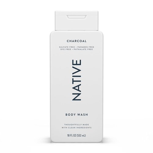 Native Body Wash - Naturally Derived Ingredients for Soft, Hydrated Skin | Charcoal, 18 oz | Sulfate, Dye & Paraben Free