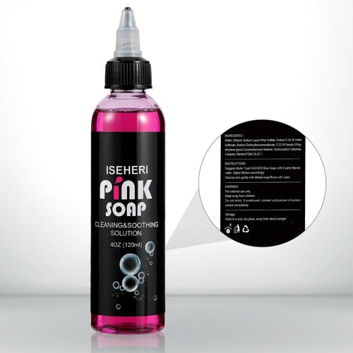 iseheri Ultra Concentrated Pink Soap 4OZ with Foaming Bottle 120ml, Tattoo Soap Tattoo Supplies for Tattoos Piercings, Clean Skin Equipment