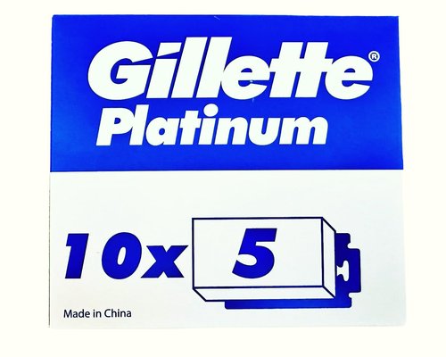 Gillette Double Edge Platinum Safety Razor Blades for Men, Pack of 50 Stainless Steel Refill Blades