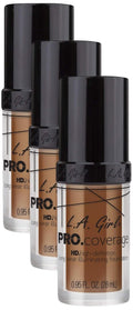 L.A. Girl Pro.Coverage Illuminating Foundation, Coffee GLM654 (Pack of 3)