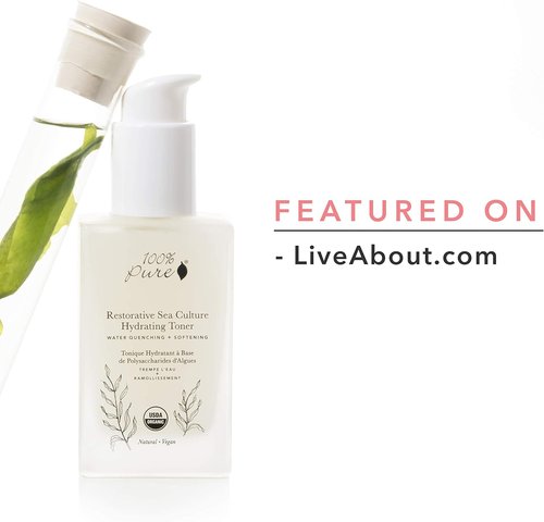 100% PURE Hydrating Toner - Restorative Sea Essence with Organic Witch Hazel & Hyaluronic Acid | 4 Fl Oz
