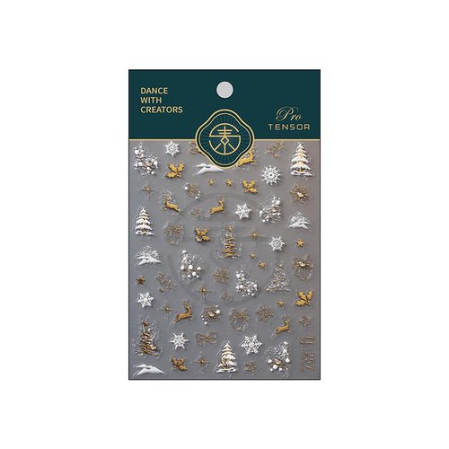 5D Embossed Chirstmas Nail Art Stickers 2 Sheets Xmas Tree Snowflakes Nail Decal Self Adhesive Pegatinas Uñas for Women Nail Supplies Art Design Stickers