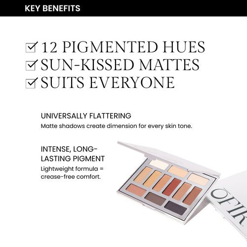 OFIR Eyeshadow Palette - 12 Shade Matte Collection for Buildable Pigment | Talc-Free Lightweight Powder (Dune Matte)