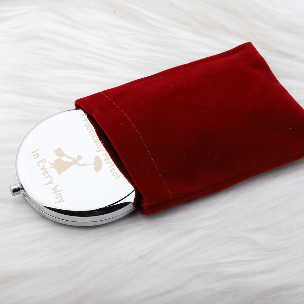 WUSUANED Movie Quote Makeup Mirror Practically Perfect in Every Way Mirror Fantasy Inspired Gifts for Movie Fans