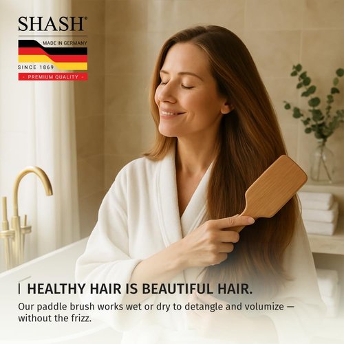 SHASH Large Paddle Hair Brush - Detangler for Thick & Curly Hair | Long Pins & Rubber Cushion
