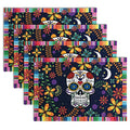 Halloween Day of the Dead Sugar Skull Placemats - Mexican Style, 4 Pack