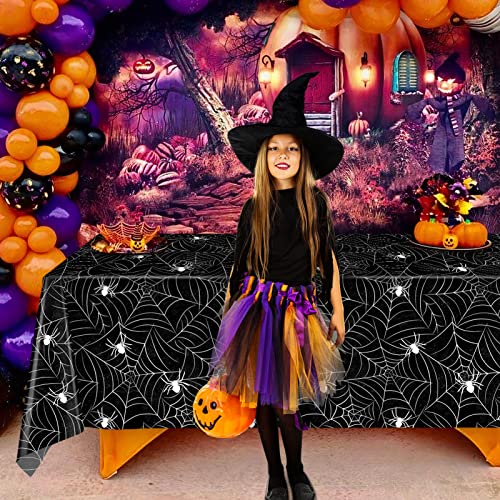 Halloween Tablecloth Pack of 3 Rectangular Spooky Party Decor - Black
