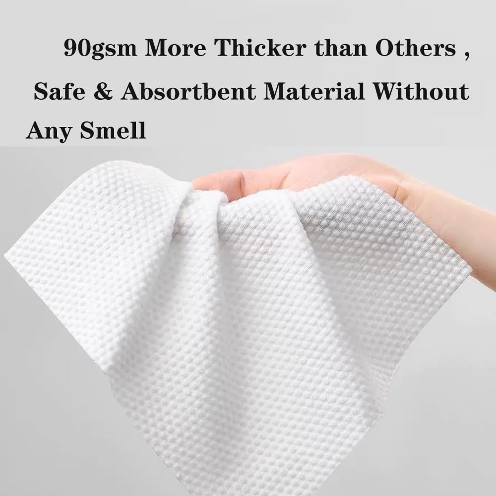 【Large Pack】Disposable Face Towels 160 Count,Hanging Design100% Bio-based Viscose Ultra Thick Face Towelettes,Dual-Texture,Makeup Remover Dry Wipes for Blemish or Sensitive Skin (160 count)