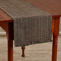 Tweed Table Runner 13x36 Inches - Black Espresso, Farmhouse Rustic Decor with Frayed Edges