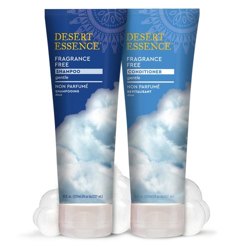 Desert Essence Fragrance Free Shampoo - Pure - 8 Fl Ounce - Pack of 3 - Unscented - Gloss & Shine - Strengthens Hair - Soft & Revitalized - Green Tea - Vitamins & Minerals - Jojoba Oil