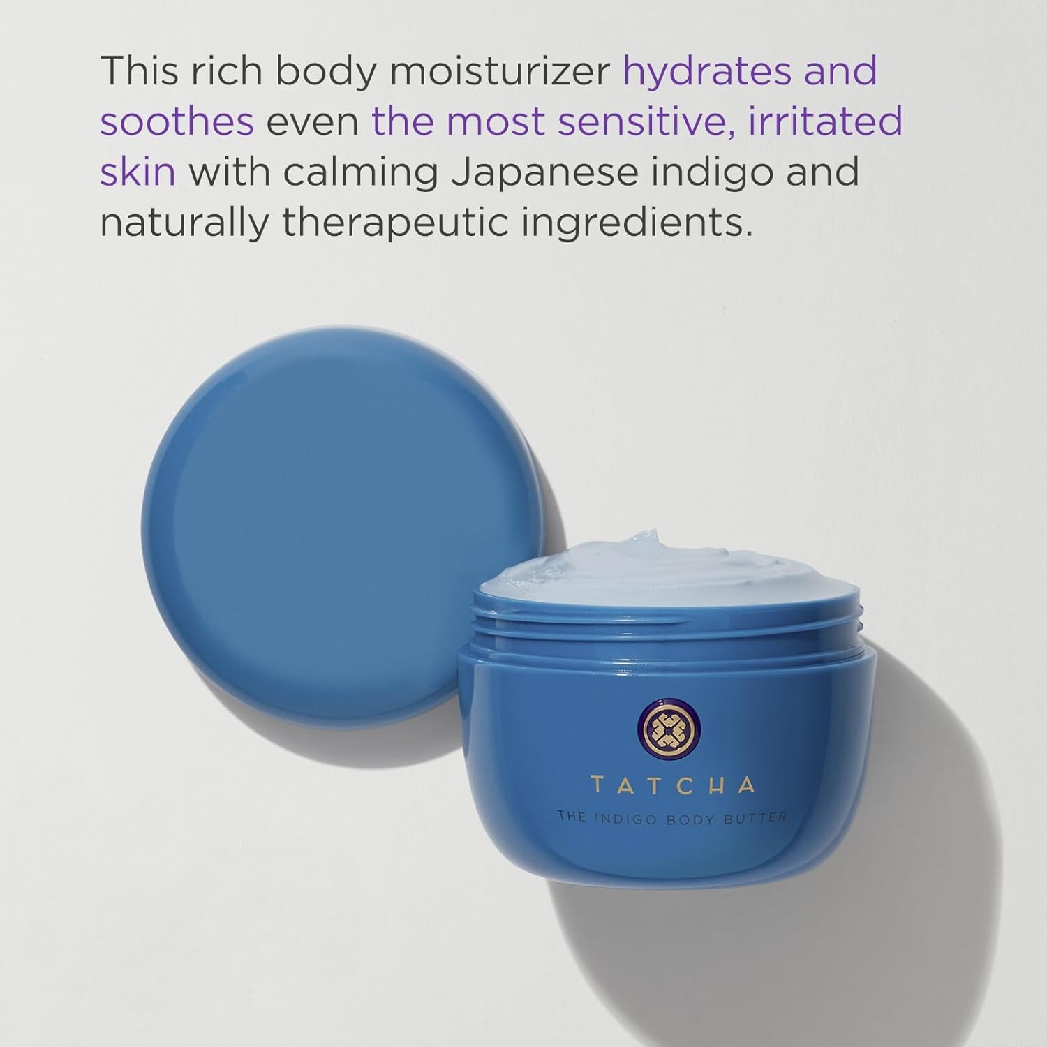 TATCHA Indigo Body Butter - Soothing Silk Cream for Dry Skin & Eczema Relief | 200 ml | 6.8 oz