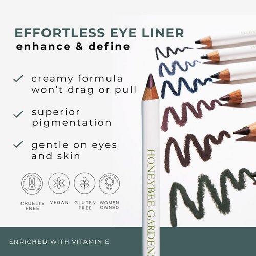 Honeybee Gardens Effortless Eyeliner Pencil - Belgian Chocolate Brown | Smooth, Long-Wearing, Vegan & Gluten-Free