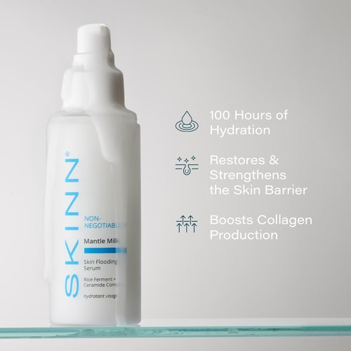 SKINN Mantle Milk Skin Flooding Serum - Restores Moisture & Strengthens the Skin Barrier - Collagen Boosting Skincare for Smooth, Plump & Hydrated Skincare - Anti-Aging Hyaluronic Acid Moisturizer