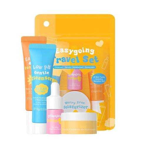 Skiennix Hydrating Skin Care Set - 4 Piece Mini Travel Kit for Women & Teens | Travel-Friendly Essentials