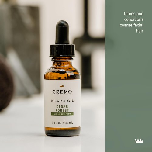 Cremo Beard Oil - Revitalizing Cedar Forest | Restore Moisture & Soften Beard, 1 fl oz