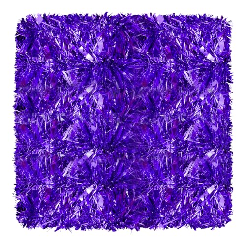 33ft Purple Christmas Tinsel Garland - Holiday Decor for Trees, Fireplace & More
