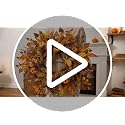 Fall Front Door Wreath 26 Inch Artificial Harvest Wreath with Maple Leaves and Pumpkins - Farmhouse Autumn Decor