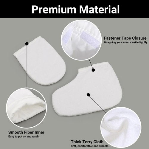 Segbeauty Paraffin Wax Bath Gloves and Booties, Thick Paraffin Wax Terry Cloth Mitts for Hand and Feet, Thermal Wax Gloves and Booties Paraffin Wax Gloves and Booties Mittens for Wax Machine SPA