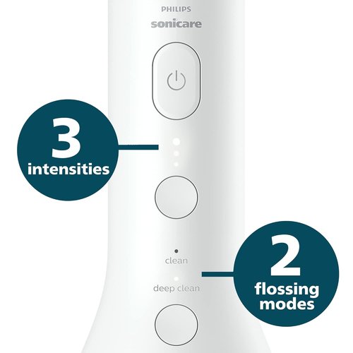 Philips Sonicare Cordless Power Flosser 3000 - Innovative Water Flosser with Quad Stream Technology | 2 Modes, White