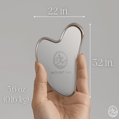 Mount Lai Stainless Steel Gua Sha Facial Tool – The Element of Refinement – Professional Grade Steel Face Sculpting Tool for Lymphatic Drainage, Puffiness Reduction & Refined Results