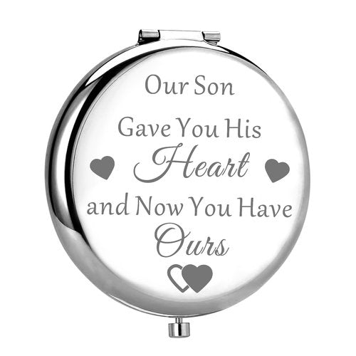MYOSPARK Daughter in Law Compact Makeup Mirror Bride to Be Wedding Day Keepsake Gift from Mother in Law
