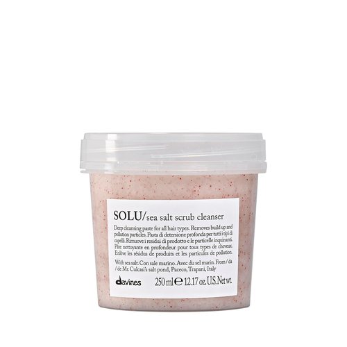 Davines SOLU Sea Salt Scrub Cleanser - Gently Removes Residues for Clean, Soft Hair | 8.45 Fl Oz