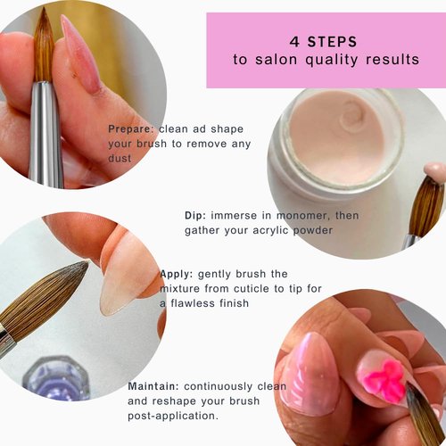 Kolinsky Acrylic Nail Brush Size 8 – Professional Nail Art Brush for Acrylic Application, No Shedding, Precision Control for Salon & DIY Nails – GUUDSUP