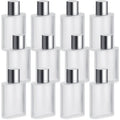 Tessco for you 12 Pcs 50/100ml Frosted Glass Bottle Perfume Atomizer Refillable Spray Empty Perfume Dispenser Fine Mist Atomizer Cosmetic Container for Travel Men Women (1.7 Ounces,Silver Gray)