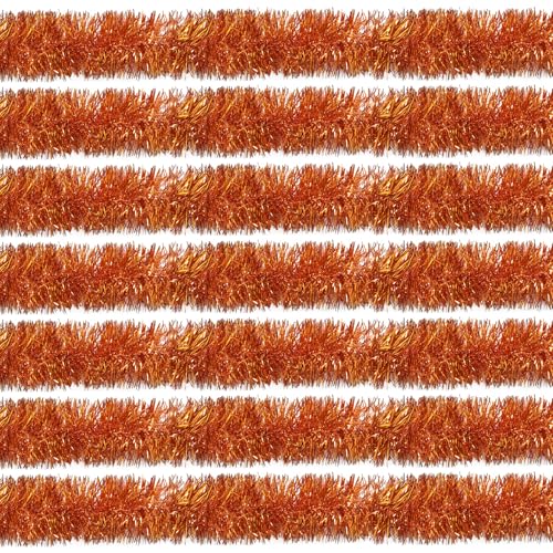 Orange Tinsel Garland 200 FT Christmas Party Decorations Metallic Streamers