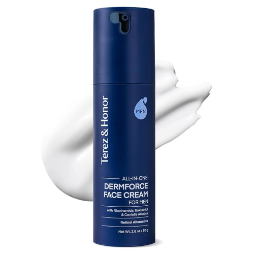 Terez & Honor 6-in-1 Face Cream for Men - Korean Anti-Aging Moisturizer with Niacinamide & Bakuchiol - 2.8 oz