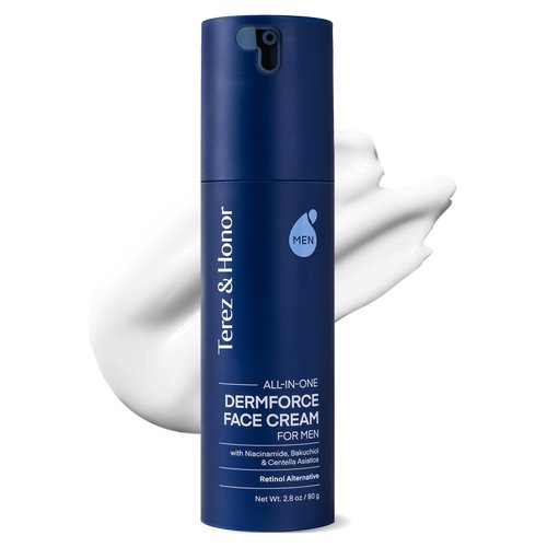 TEREZ & HONOR 6-in-1 Face Cream for Men: Korean DermForce Anti-Aging Moisturizer with Niacinamide, Bakuchiol & 5-CICA – Hydrates, Smooths & Helps Reduce Wrinkles, Dark Circles & Eye Bags – 2.8 oz